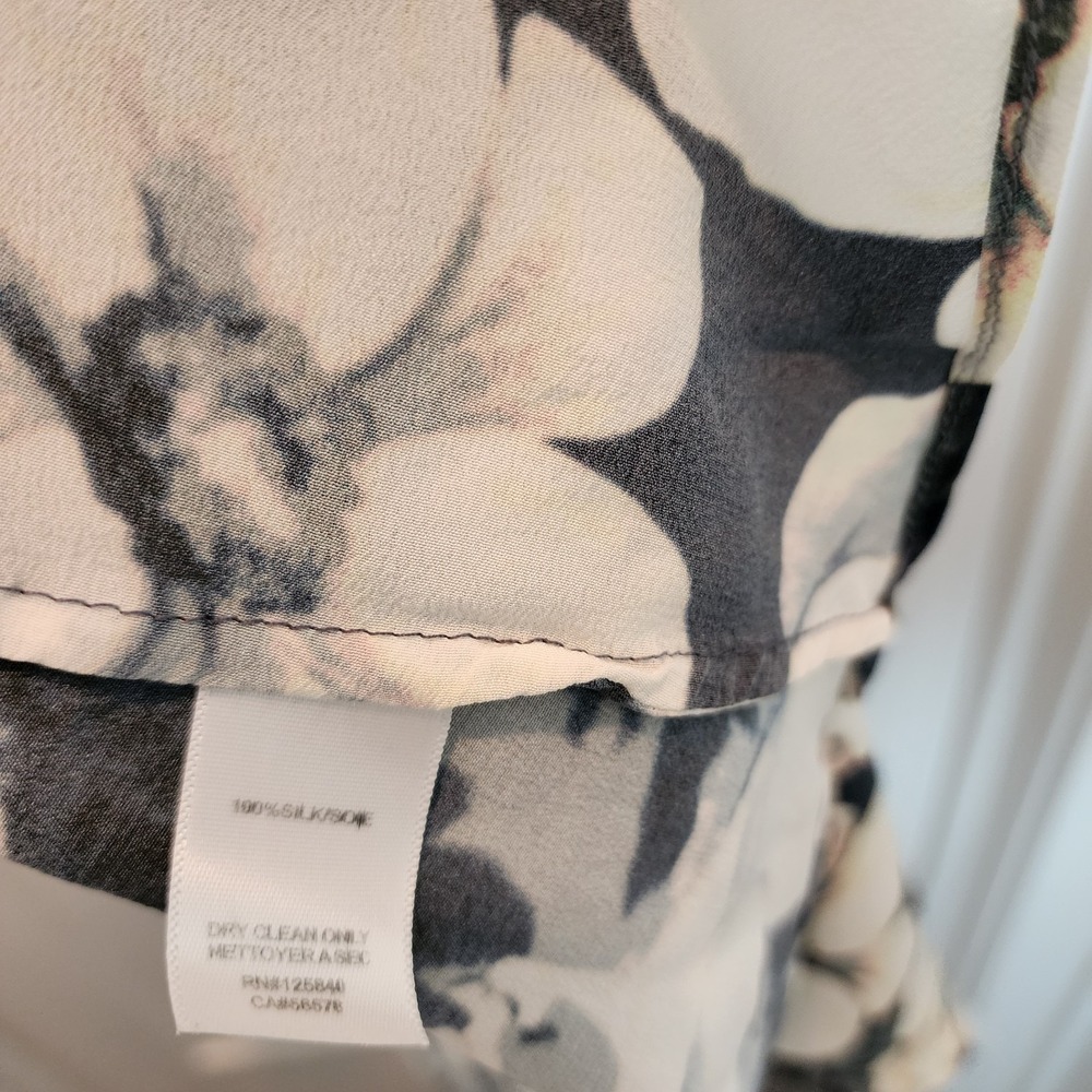 Intermix 100% Silk Floral Layered Maxi Dress High Low XS Black Ivory Resort $593 - Picture 5 of 16